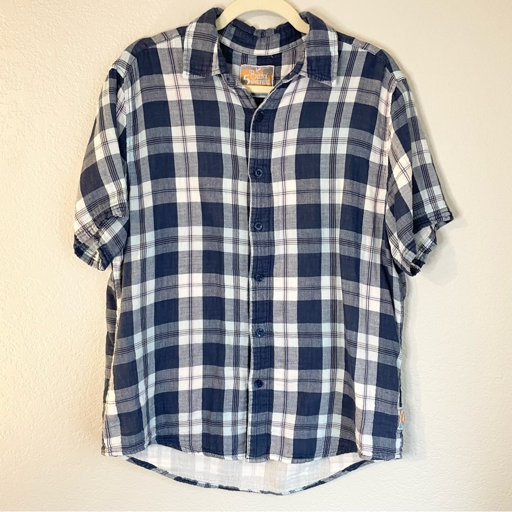 It’s 5 O’clock Somewhere Plaid Button Down Shirt - M